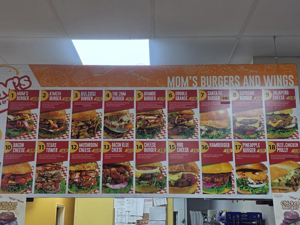 Mom's Burgers & Wings Menu image 1